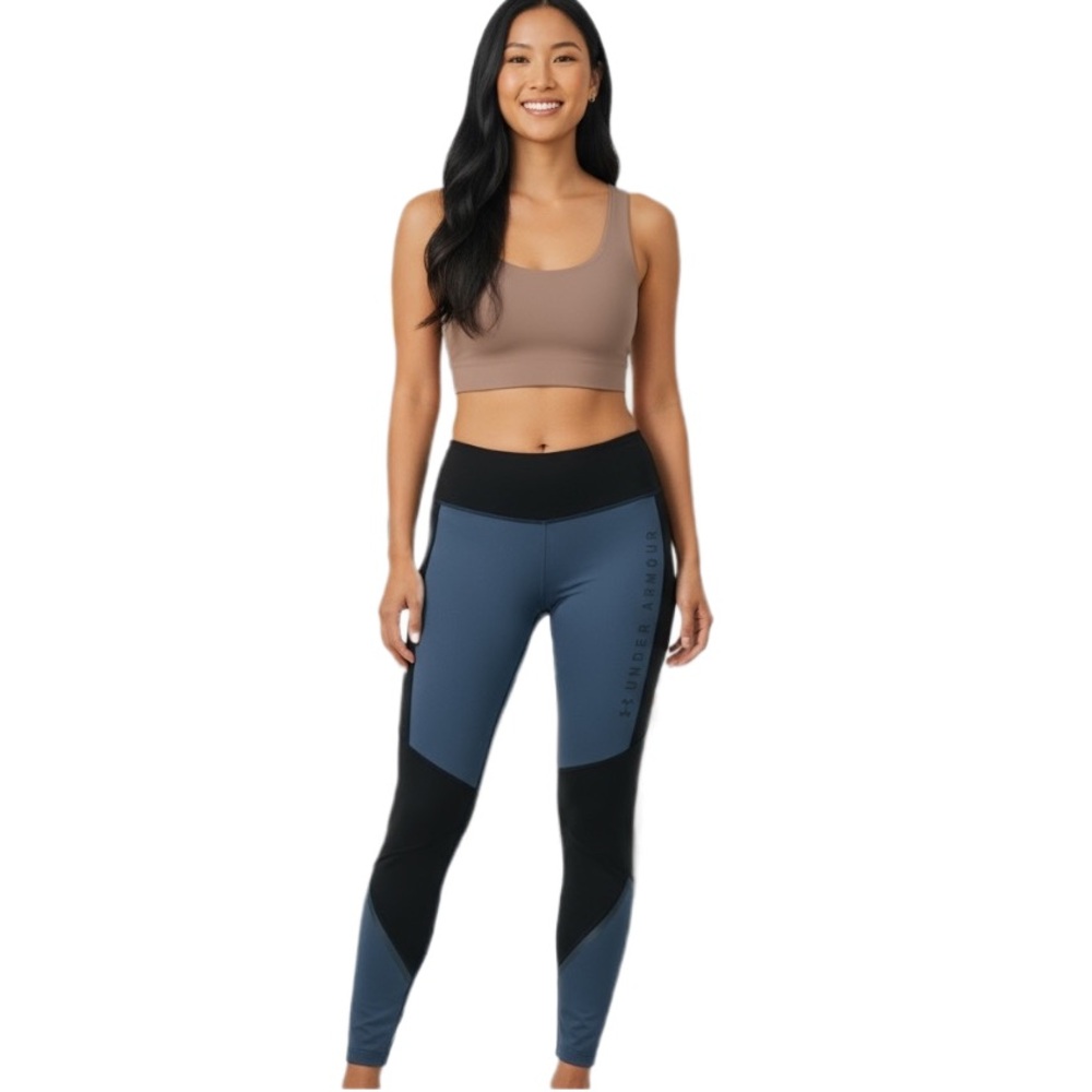 Under Armour ColdGear Compression Leggings Black Blue Gray Size S